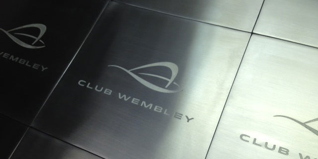Etched Wembley door signs manufactured by Chemical Etching.