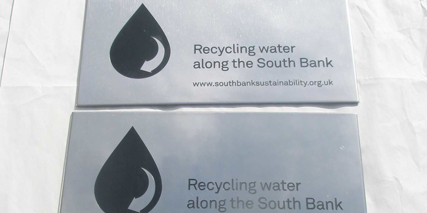 Water treatment plant labels manufactured by the photo chemical machining process.